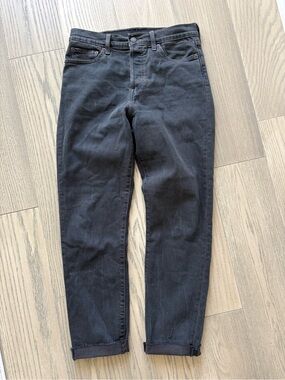 Levi's Black Straight-Leg Jeans with Branded Waistband